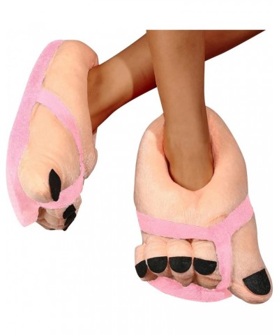 Cartoon Detail Novelty Slippers For Women And Men Warm Cotton Soft Plush Home Womens Slippers Size 12 Wide Pink $8.08 Slippers