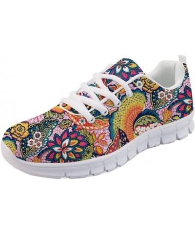 Fashion Women Men Sneakers Laces Tie up Casual Walking Shoes Floral Pattern Size 42 $15.96 Athletic Shoes