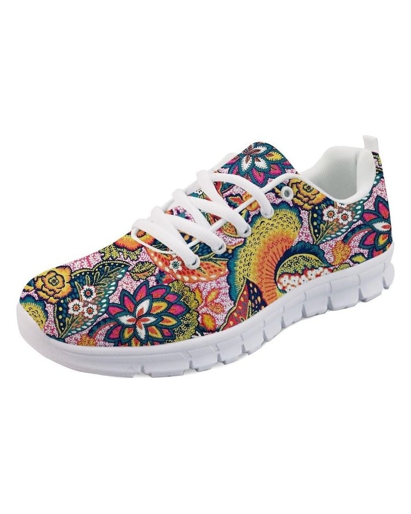 Fashion Women Men Sneakers Laces Tie up Casual Walking Shoes Floral Pattern Size 42 $15.96 Athletic Shoes