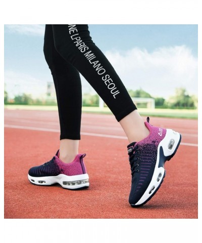 Women Air Athletic Running Shoes Fashion Tennis Breathable Lightweight Walking Sneakers Roseblue $27.53 Athletic Shoes