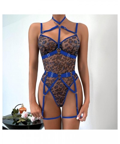 Valentine Lingerie for Women Print See Through Mesh Strap Sexy Lingerie with Steel Ring Negligees Sexy for Women Blue $18.19 ...