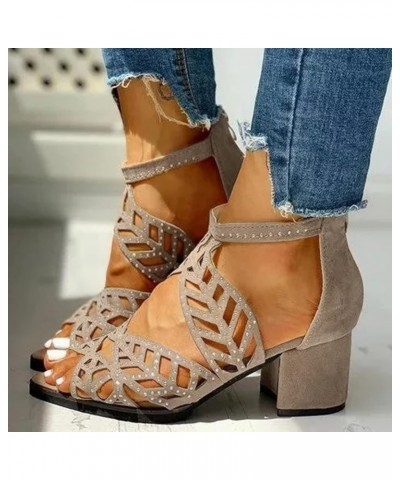 Heeled Sandal Womens Beach Sandals Fuego Dance Shoes Women Sandals Size 7 Heeled Sandals For Women Wide Sandals For Women San...