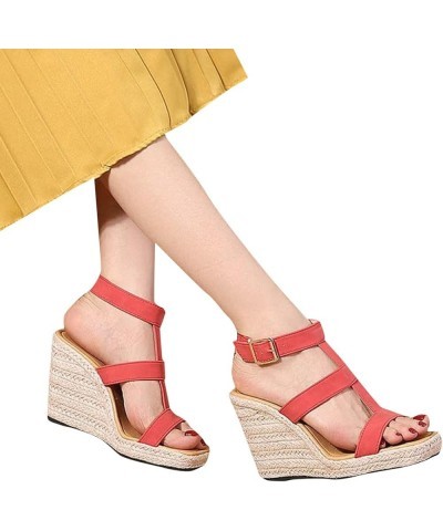 Platform Wedge Sandals for Women Espadrille Dressy Strappy Open Toe Ankle Strap Pumps Beach Shoes Comfortable Walking Slingba...