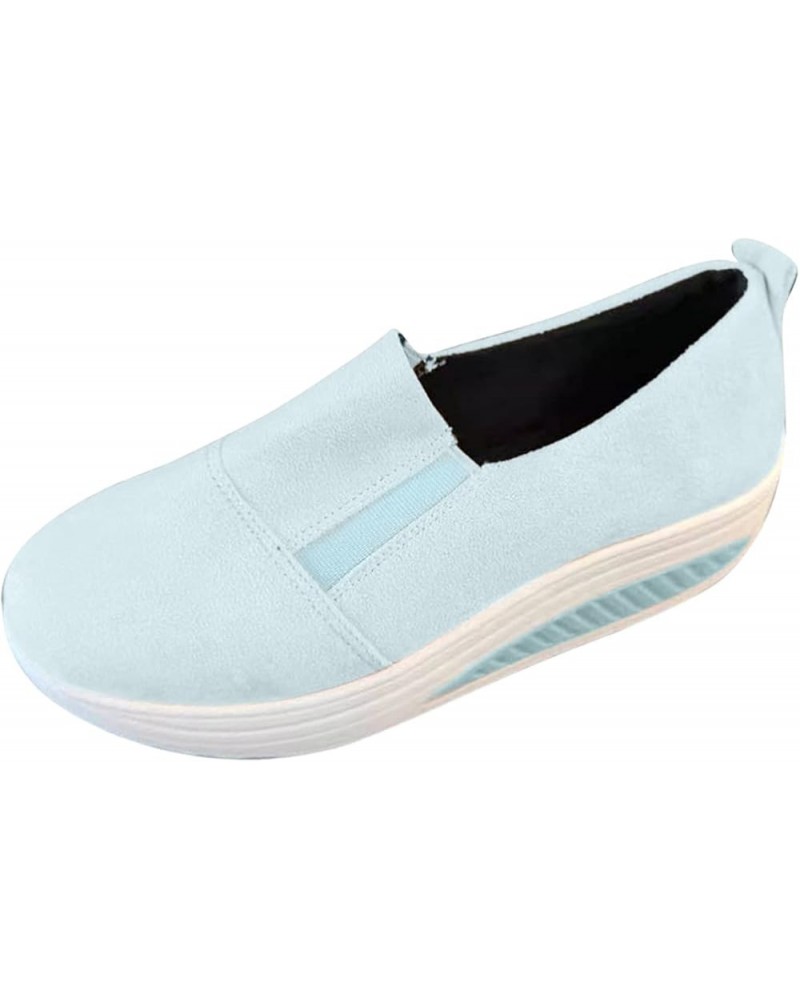 Womens Sneakers Tennis Walking Shoes - Outdoor Mesh Slip-On Sports Shoes Runing Breathable Shoes Sneakers Ca2-light Blue $17....