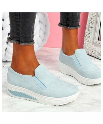 Womens Sneakers Tennis Walking Shoes - Outdoor Mesh Slip-On Sports Shoes Runing Breathable Shoes Sneakers Ca2-light Blue $17....