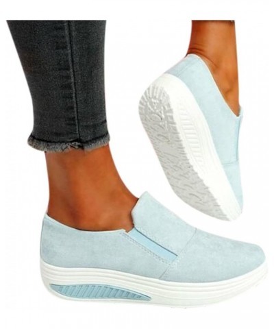 Womens Sneakers Tennis Walking Shoes - Outdoor Mesh Slip-On Sports Shoes Runing Breathable Shoes Sneakers Ca2-light Blue $17....