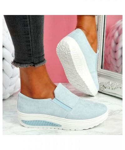 Womens Sneakers Tennis Walking Shoes - Outdoor Mesh Slip-On Sports Shoes Runing Breathable Shoes Sneakers Ca2-light Blue $17....