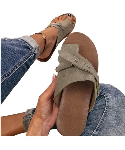 Sandals for Women Dressy Summer Casual Wedge Platform Ankle Strap Open Toe Sandals Vacation Beach Flip Flop Shoes N-dark Gray...