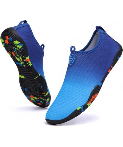 Quick-Dry Water Sports Barefoot Shoes Aqua Socks for Swim Beach Pool Surf Yoga for Women Men Blue/Blue/Blue $9.45 Athletic Shoes