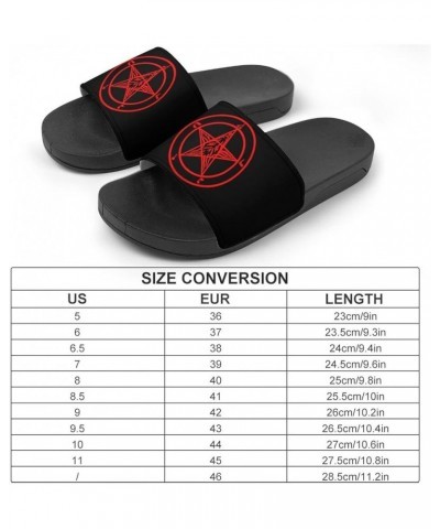 Baphomet Satan Satanic Sabbatic Goat Printed Slide Sandals Open Toe Shower Slipper Non-Slip PVC House Shoes for Men Women 42 ...