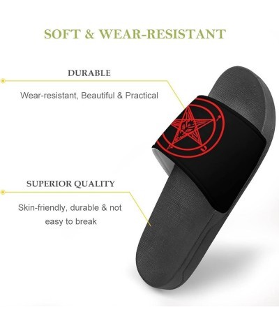 Baphomet Satan Satanic Sabbatic Goat Printed Slide Sandals Open Toe Shower Slipper Non-Slip PVC House Shoes for Men Women 42 ...