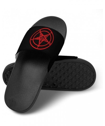 Baphomet Satan Satanic Sabbatic Goat Printed Slide Sandals Open Toe Shower Slipper Non-Slip PVC House Shoes for Men Women 42 ...