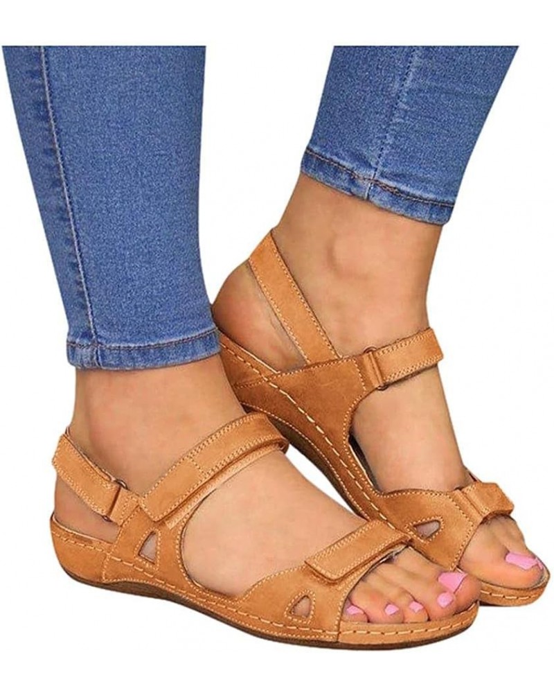 Sandals for Women Dressy Summer Women's Flat Slippers Open Toe Buckle Strap Beach Solid Sandals Casual Wedges Rainbow $12.77 ...