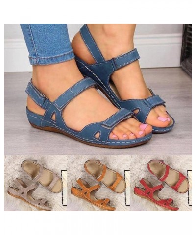 Sandals for Women Dressy Summer Women's Flat Slippers Open Toe Buckle Strap Beach Solid Sandals Casual Wedges Rainbow $12.77 ...