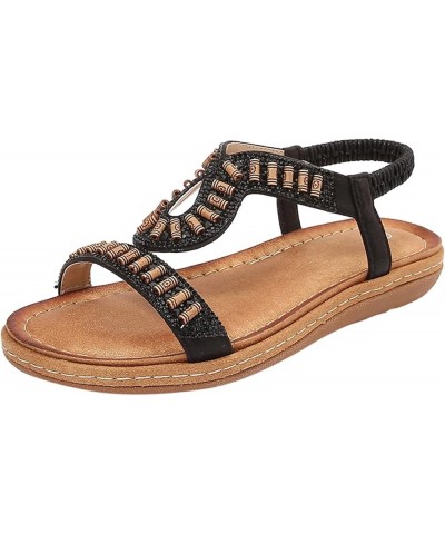 Women's Espadrille Wedge Sandals Open Toe Zipper Strappy Shoes Classic Ethnic Casual Sandals C-black $16.65 Athletic Shoes