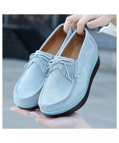 Women Platform Slip On Loafers Comfortable Thick Soft Platform Sneakers Arch Support Casual Platform Shoes Beige $32.92 Loafe...