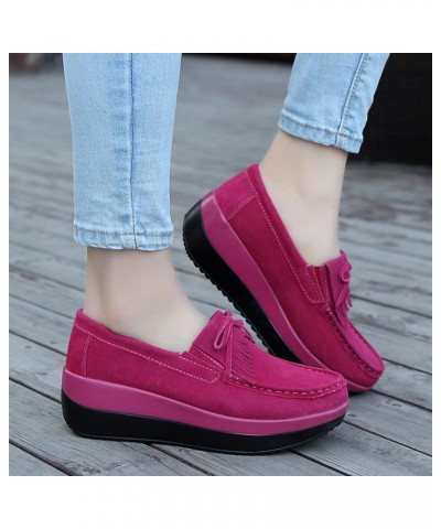 Women Platform Slip On Loafers Comfortable Thick Soft Platform Sneakers Arch Support Casual Platform Shoes Beige $32.92 Loafe...