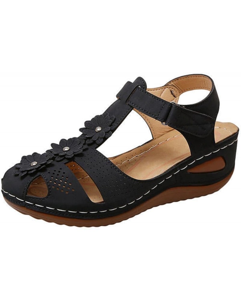 sandels womens flip shoe silver flats for women maroon heels for women wedge shoes for women dressy Z 03-black $20.37 Sandals