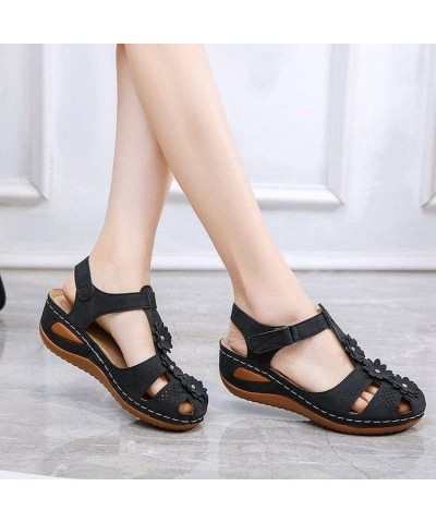 sandels womens flip shoe silver flats for women maroon heels for women wedge shoes for women dressy Z 03-black $20.37 Sandals