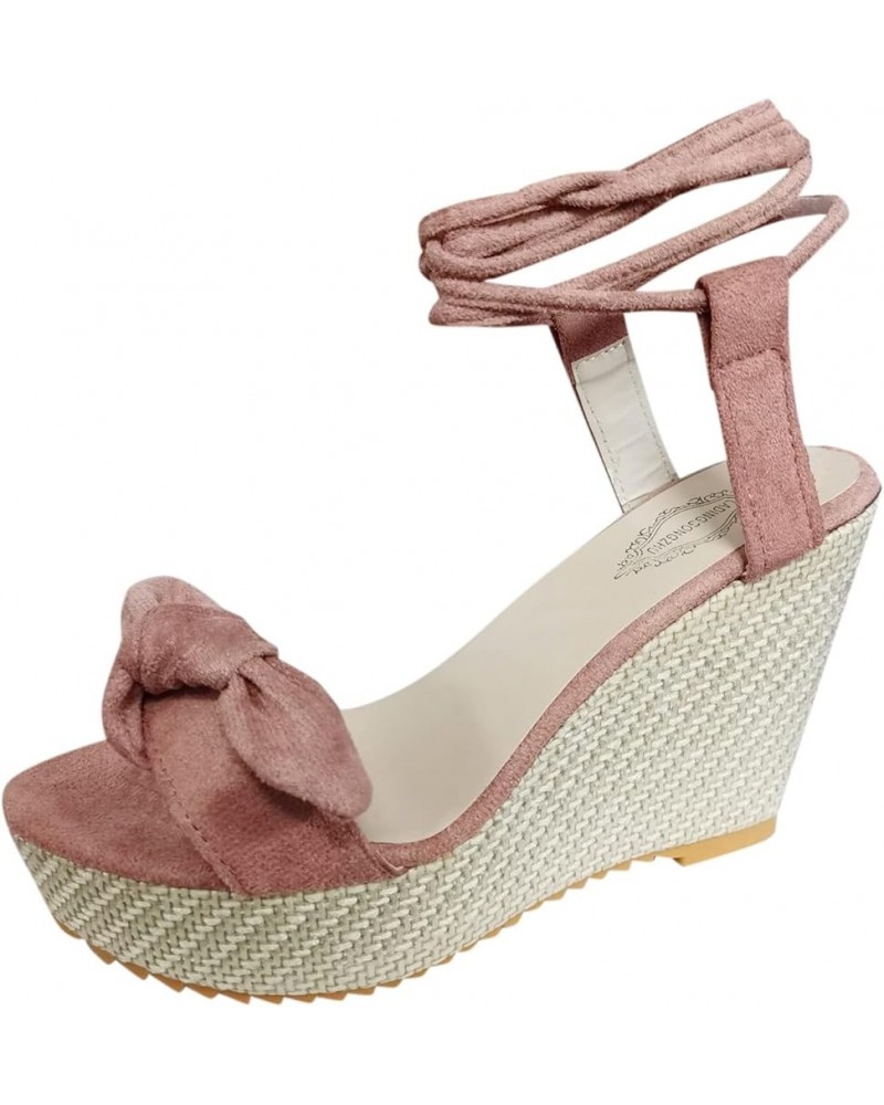 Sandals Women Wedge Platform Sandals Adjustable Flip Flops Bohemian Buckle Strappy Zipper Flats Cute Sandals LS2 Pink $17.83 ...