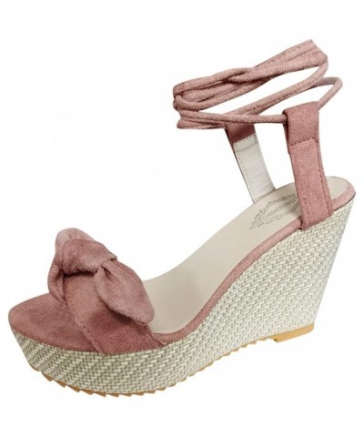 Sandals Women Wedge Platform Sandals Adjustable Flip Flops Bohemian Buckle Strappy Zipper Flats Cute Sandals LS2 Pink $17.83 ...