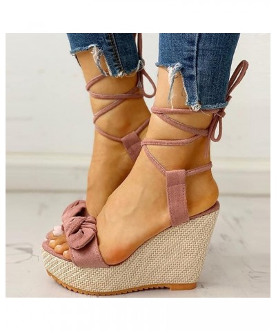 Sandals Women Wedge Platform Sandals Adjustable Flip Flops Bohemian Buckle Strappy Zipper Flats Cute Sandals LS2 Pink $17.83 ...