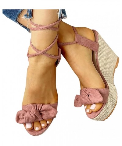 Sandals Women Wedge Platform Sandals Adjustable Flip Flops Bohemian Buckle Strappy Zipper Flats Cute Sandals LS2 Pink $17.83 ...