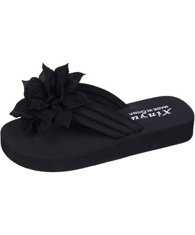 Womens Beach Breathable Sandals Home Slipper Flip-Flops Wedges Slippers Z 02-black $13.29 Sandals