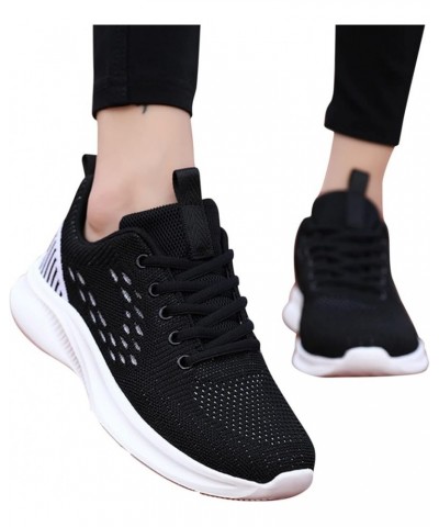 Leisure Women's Lace Up Travel Soft Sole Comfortable Shoes Outdoor Mesh Shoes Sneaker Wedges Shoes for Women Size Black $16.0...