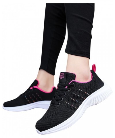 Workout Sneakers for Women 2022, Slip On Breathe Mesh Walking Shoes Women Sneakers Wedge Platform Loafers Z 11-hot Pink $14.1...