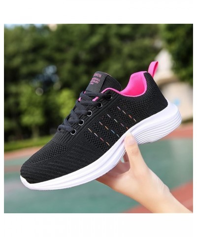 Workout Sneakers for Women 2022, Slip On Breathe Mesh Walking Shoes Women Sneakers Wedge Platform Loafers Z 11-hot Pink $14.1...