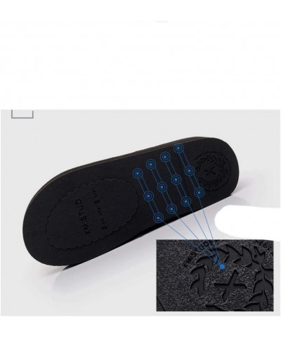 Women Beaded Flip Flops Platform Wedge Bohemia Anti-Skid Comfortable Ladies Beach Thongs Slipper Sandals Black $18.06 Sandals