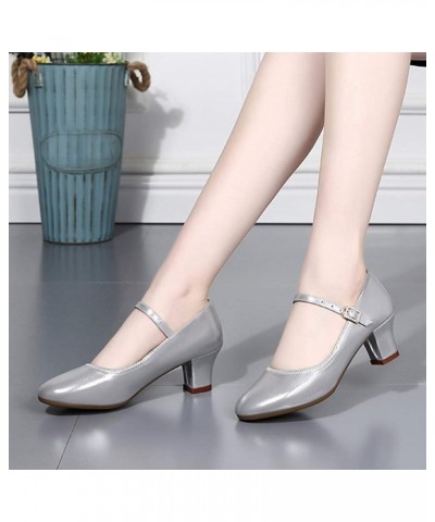 High Heels Dance Shoes Heeled Sandals For Women Dressy Summer Black Dance Shoes For Women Low Heel Gold Bow Shoes Slip Silver...