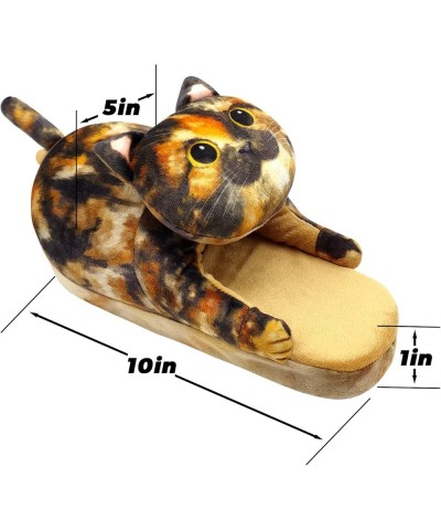 Fuzzy Cat Slippers for Women Indoor and Outdoor,Funny Animal House Shoes with Soft Memory Foam,Comfy Plush Warm Slip-on Slipp...