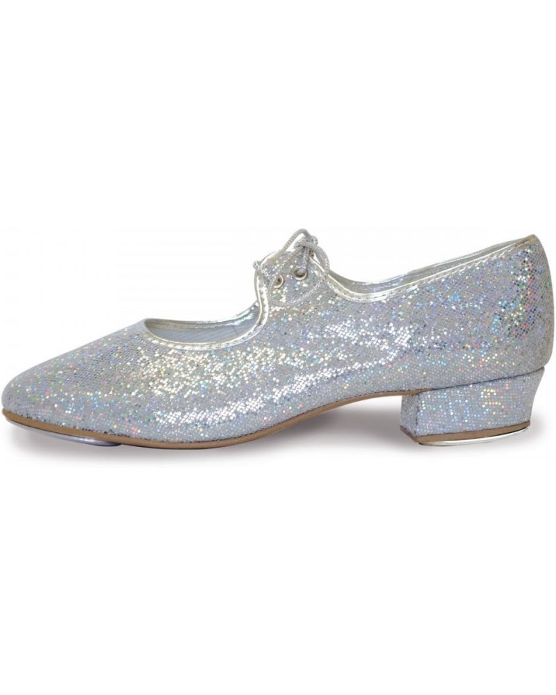 women's Low Heel Hologram Effect Tap Shoes 7.5 Silver Hologram $34.26 Athletic Shoes