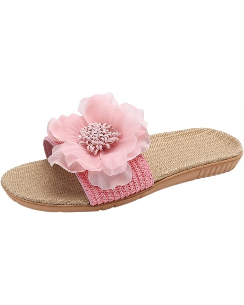 Flip Flops For Cute Slides For Womens Sandals Comfortable Slides Womens Sandal Wedge Sandals For Women Flats B-pink $13.88 At...