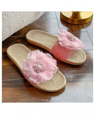 Flip Flops For Cute Slides For Womens Sandals Comfortable Slides Womens Sandal Wedge Sandals For Women Flats B-pink $13.88 At...