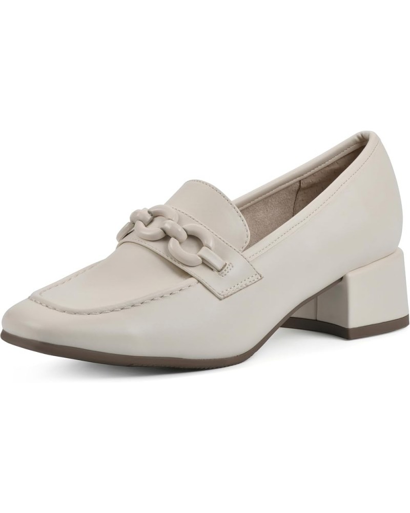 Women's Quinbee Low Block Heel Loafer Cream/Smooth $39.22 Loafers & Slip-Ons