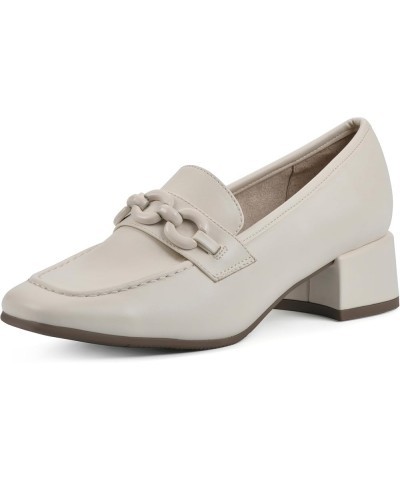 Women's Quinbee Low Block Heel Loafer Cream/Smooth $39.22 Loafers & Slip-Ons