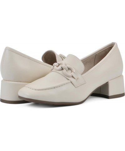 Women's Quinbee Low Block Heel Loafer Cream/Smooth $39.22 Loafers & Slip-Ons