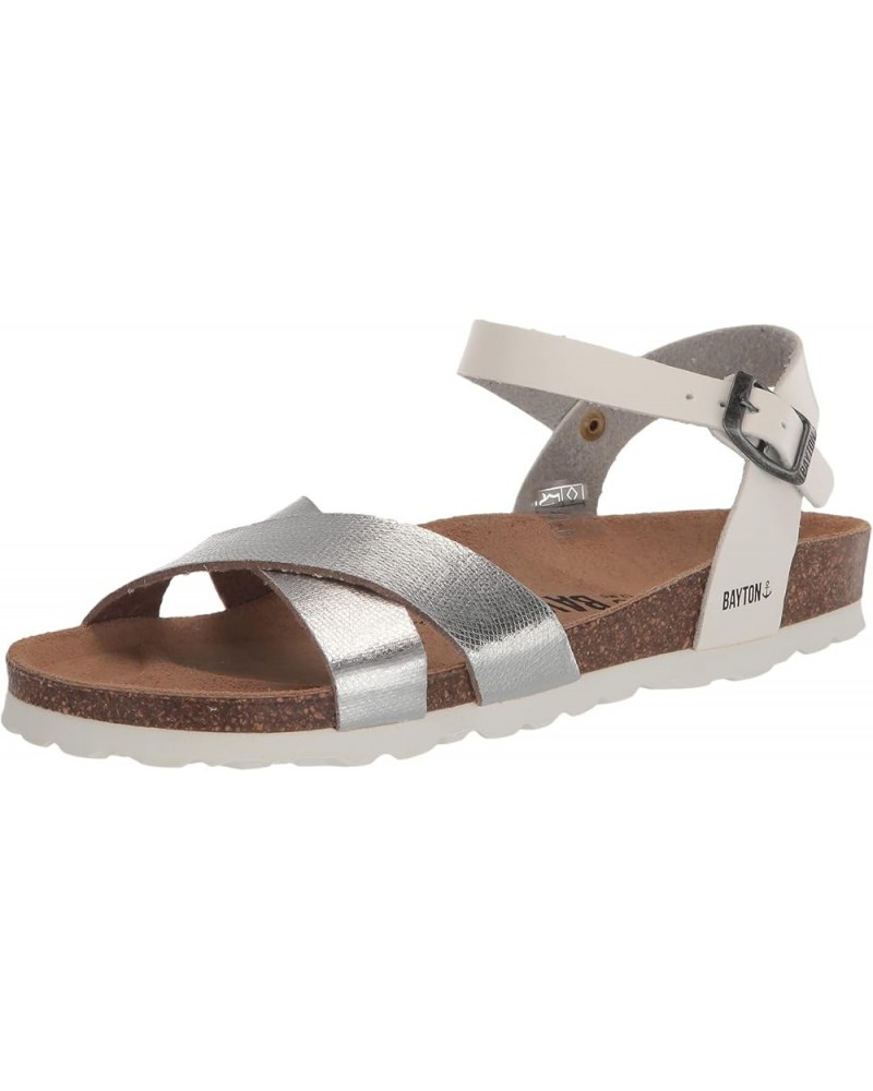 Women's Multistrap Sandal White/Silver $12.61 Sandals