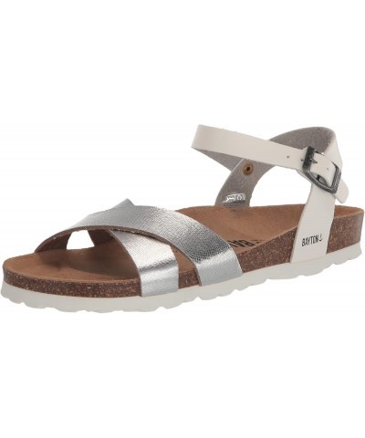 Women's Multistrap Sandal White/Silver $12.61 Sandals