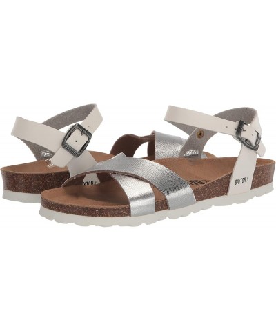 Women's Multistrap Sandal White/Silver $12.61 Sandals