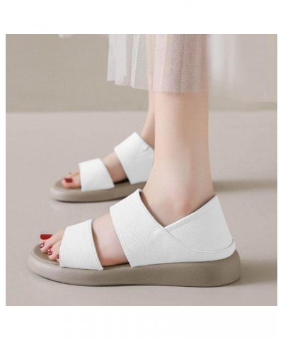 Sandals Women Sandals For Casual Party Wedding Beach Bohemian Pearl Crystal Flat Sandals Platform Sandals Women White $13.94 ...