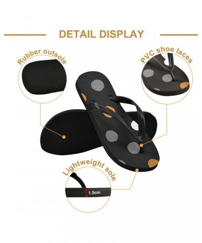 Acpiggto Flip Flops Polka Dots Black Orange Women Men Slides Slippers Summer Beach Sandals $14.57 Sandals