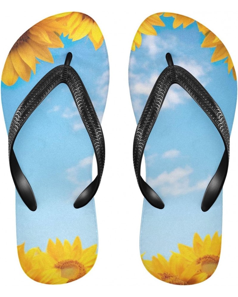 Beautiful Sunflowers Flip Flops Sandals of Men's & Women's,Sandals Beach Slippers Shower Slides $11.25 Sandals