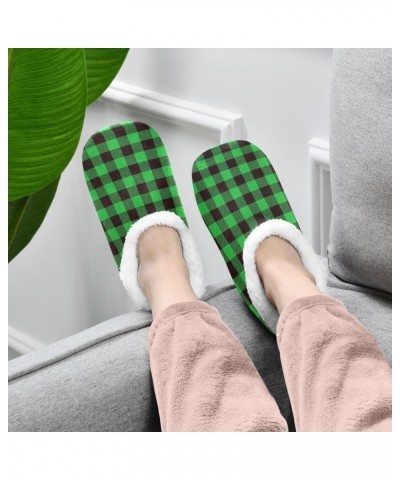 Winter Fuzzy Fleece Warm Memory Foam Cozy Shoes Closed Back House Slippers for Women Girl Men Indoor Outdoor Bedroom Buffalo ...