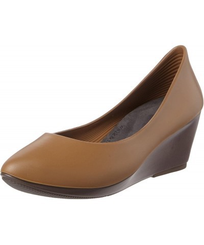 Walk&Rest Women's Wedge Plateau Ballerina Pumps Brown $42.56 Pumps