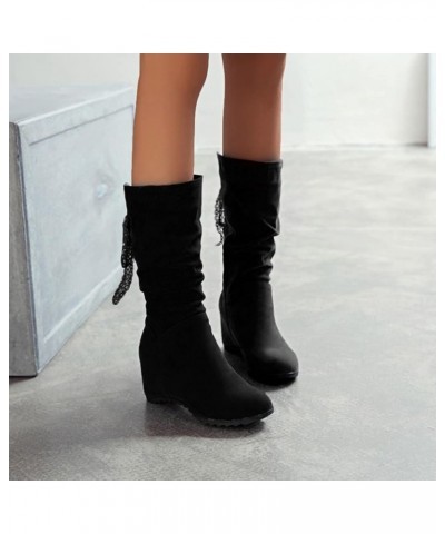 White Cowboy Boots Western Boots Snow Boots Womens Plaform Knee High Boots 6-black $29.74 Boots