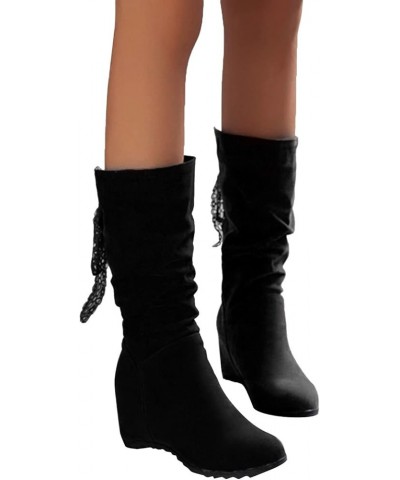 White Cowboy Boots Western Boots Snow Boots Womens Plaform Knee High Boots 6-black $29.74 Boots